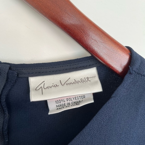 Gloria Vanderbilt Navy Blue Sleeveless slip Dress size small - Picture 3 of 4